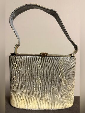Vintage Lizard Skin Top Handle Handbag